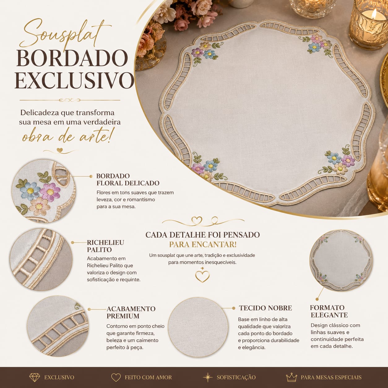 Sousplat Elegance Floral - Imagem 3